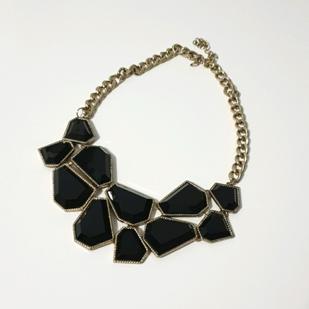 Black and light gold choker